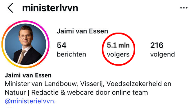 Minister Jaimi van Essen wordt wakker met 5 miljoen volgers na presenteren stikstofplan