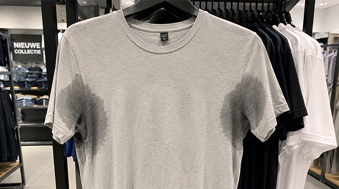 Nieuw shirt waar al zweetvlekken inzitten dé nieuwe trend voor deze zomer
