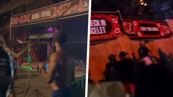 ​Vriendelijke Defqon-bezoekers helpen na afgelasting met afbouwen terrein